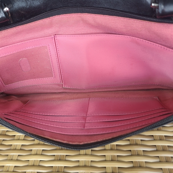 Hobo International Smooth Black Leather Satchel Bag Classic Design Organizer - Picture 15 of 16